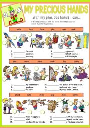 English Worksheet: MY PRECIOUS HANDS