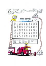 Fire Safety word search