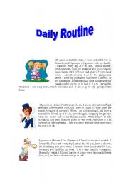 English Worksheet: Daily Routine