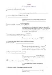 English Worksheet: Can you guess the profession?