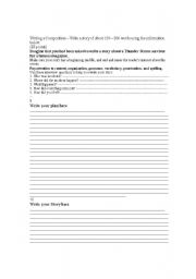 English Worksheet: writing a narrative