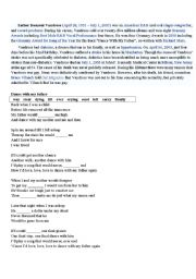 English Worksheet: blank filling (songs)