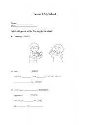 English worksheet: my school 
