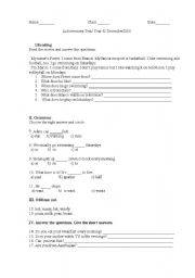 English Worksheet: Reading,Grammar,Spelling