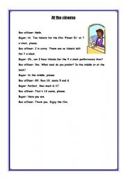 English Worksheet: roleplay_cinema