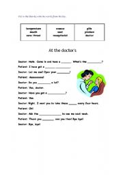 English worksheet: illnesses