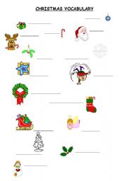 English Worksheet: Christmas Vocabulary
