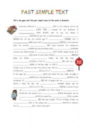 English Worksheet: past simple text