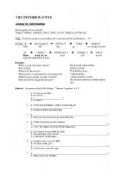 English worksheet: Introduction to the Interrogative