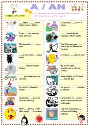 English Worksheet: an /a 