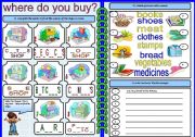 English Worksheet: Shops in Town