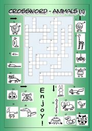 Crossword - Animals 1 (Easy)