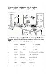 English Worksheet: There is / There are