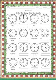 English Worksheet: WHAT TIME IS IT? #4