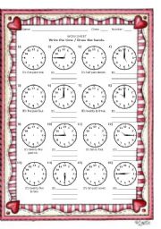 English Worksheet: WHAT TIME IS IT? #6