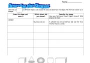 English worksheet: 3-D shapes properties