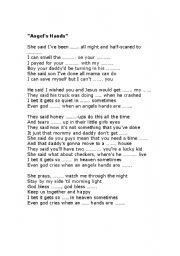 English Worksheet: Angel lyrics