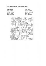 English Worksheet: Colour the rabbit