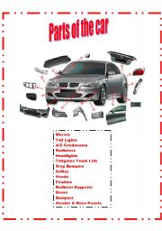 English Worksheet: Parts of the car