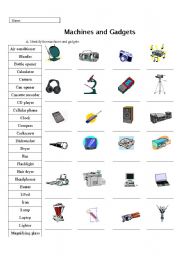 Machine, Appliances, and Gadget Identification Practice (Page 1)