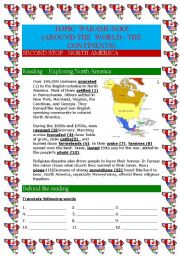 English Worksheet: Around the world : the continents (North America)(8 pages)