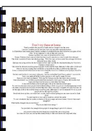 English Worksheet: Medical disasters thank goodness the practice of medicine has improved