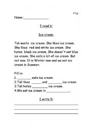 English worksheet: My first unseen