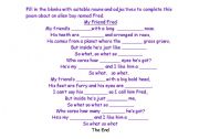 English worksheet: my friend Poem