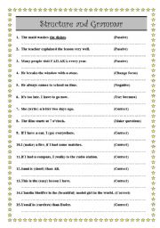 English Worksheet: Do as shown in brackets