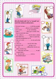 English Worksheet: too vs enough