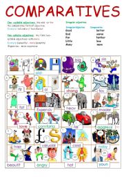 English Worksheet: COMPARATIVES (two pages)