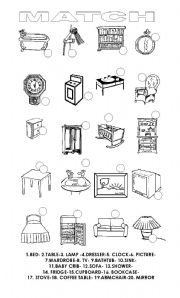 English Worksheet: Furnishing Match