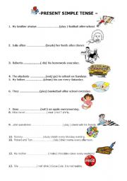 English Worksheet: present simple tense 