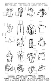 English Worksheet: MATCH THESE CLOTHES