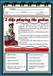 I LIKE PLAYING THE GUITAR (2 PAGES)