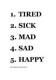 English Worksheet: feelings
