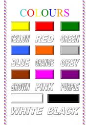 English Worksheet: COLOURS