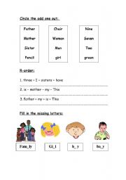 English worksheet: family