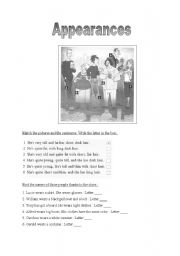 English worksheet: appearances
