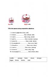 English Worksheet: Comparative adjectives