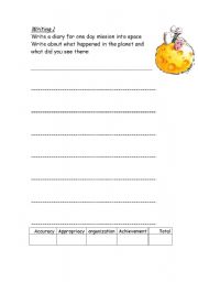 English Worksheet: write your diary