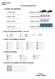 English Worksheet: 4th grade quiz