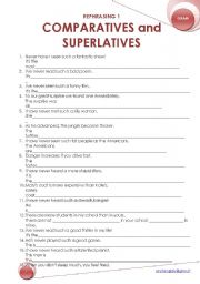 English Worksheet: Rephrasing 1: comparatives and superlatives