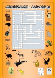 Crossword - Animals 3 (Hard)