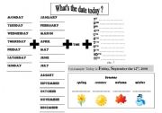 English worksheet: lesson date + season