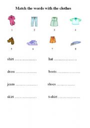 English worksheet: my clothes