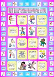 English Worksheet: New Year�s Resolutions for Teens (Part 3/4). 2 Pages!!! Key included!