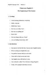 English Worksheet: Classroom English