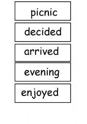 English Worksheet: The Picnic flashcards