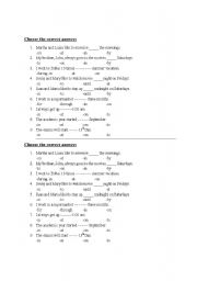 English Worksheet: Time prepositions . prepositions of time